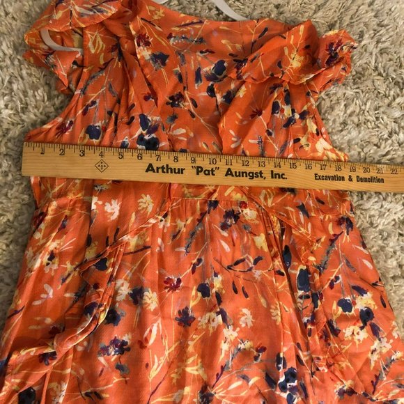 Haute Hippie Tribe Flowy Peplum Boho Flutter Sleeve Top Large - Picture 6 of 7